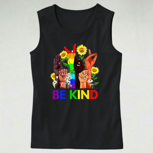 Be Kind Rainbow Sign Language Tank Top Outfit