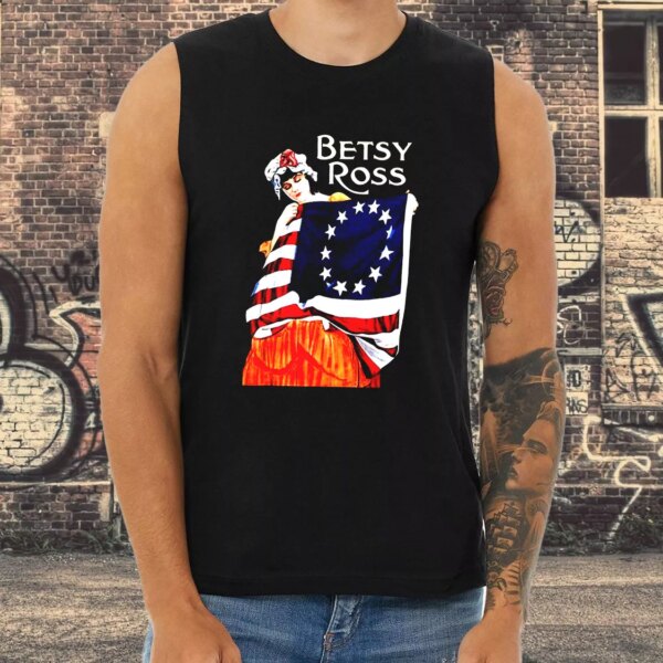 Betsy Ross American Flag 1776 Art Army Tank Top