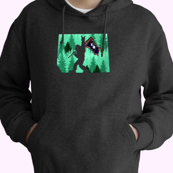 Bigfoot Rock And Roll Wyoming Flag Essential Hoodie