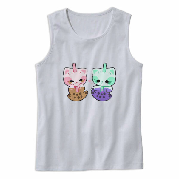 Boba Milk Tea Cat Cute Tank Top