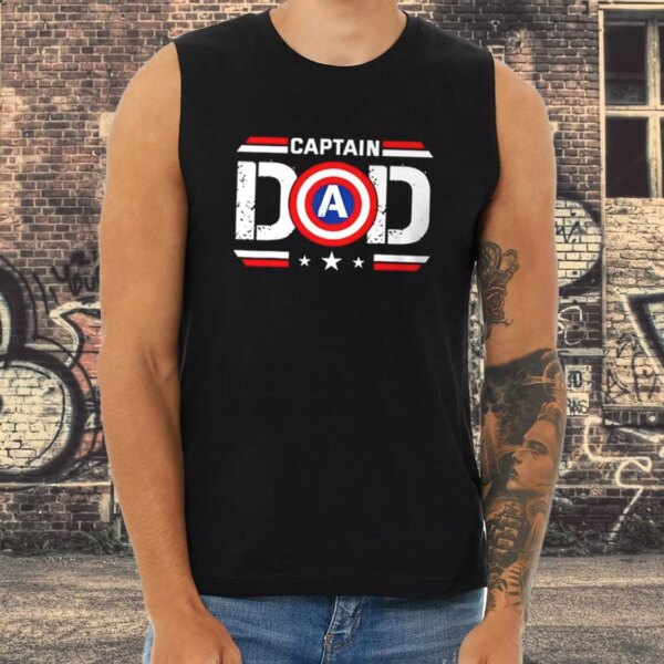 Captain Dad Superhero Dad Gym Tank Top
