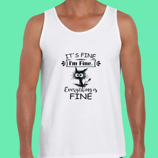 Cat It’s Fine I’m Fine Everything Is Fine Summer Tank Top