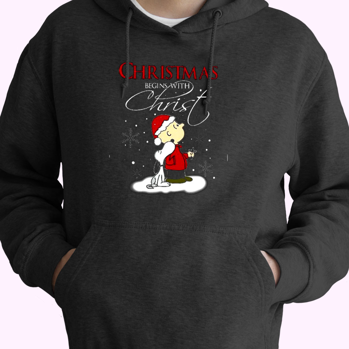 Christmas Begins With Christ Snoopy & Charlie Essential Hoodie Christmas Begins With Christ Snoopy & Charlie Essential Hoodie