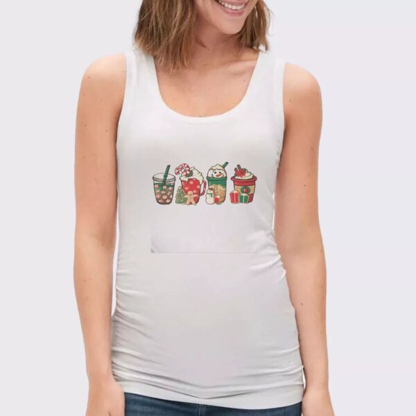 Christmas Snowman Latte Coffee Lover Gym Christmas Tank Top