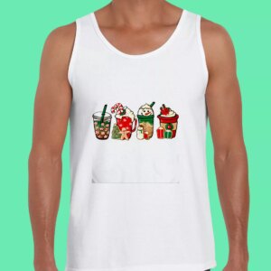 Christmas Snowman Latte Coffee Lover Gym Christmas Tank Top 3