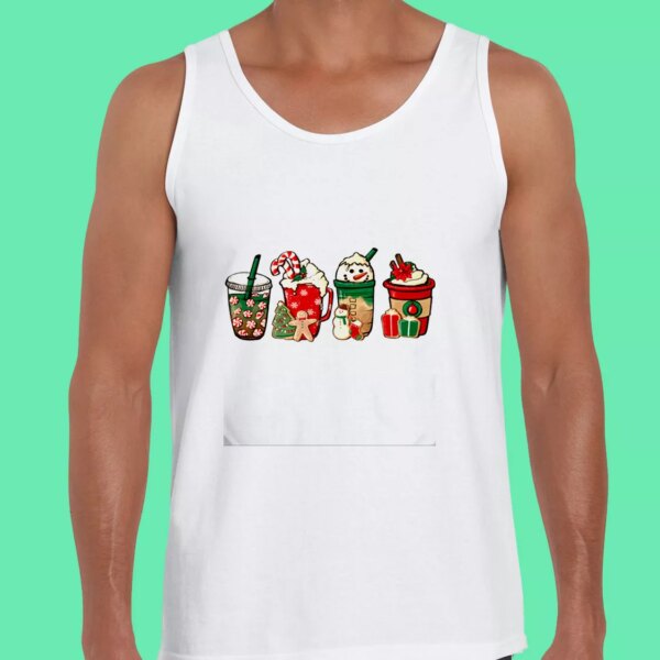 Christmas Snowman Latte Coffee Lover Gym Christmas Tank Top