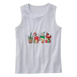 Christmas Snowman Latte Coffee Lover Gym Christmas Tank Top 4