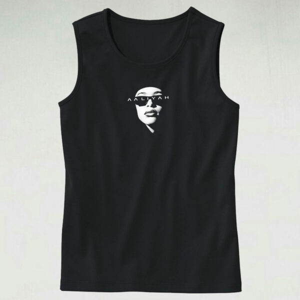 Classic Aaliyah Black And White Tank Top Design