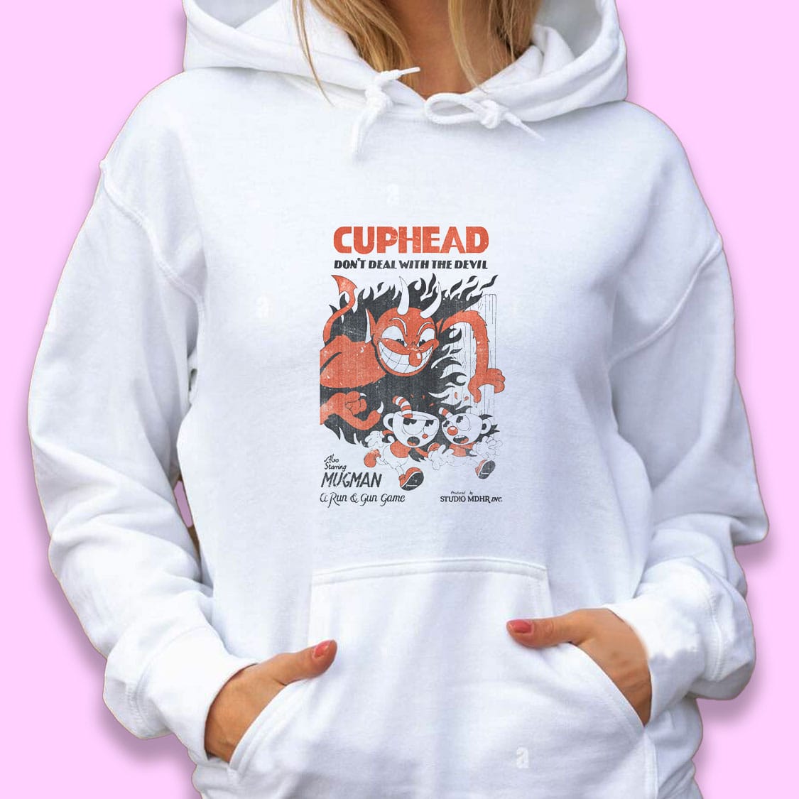 Cuphead Retro Devil Deal Trendy Hoodie Cuphead Retro Devil Deal Trendy Hoodie