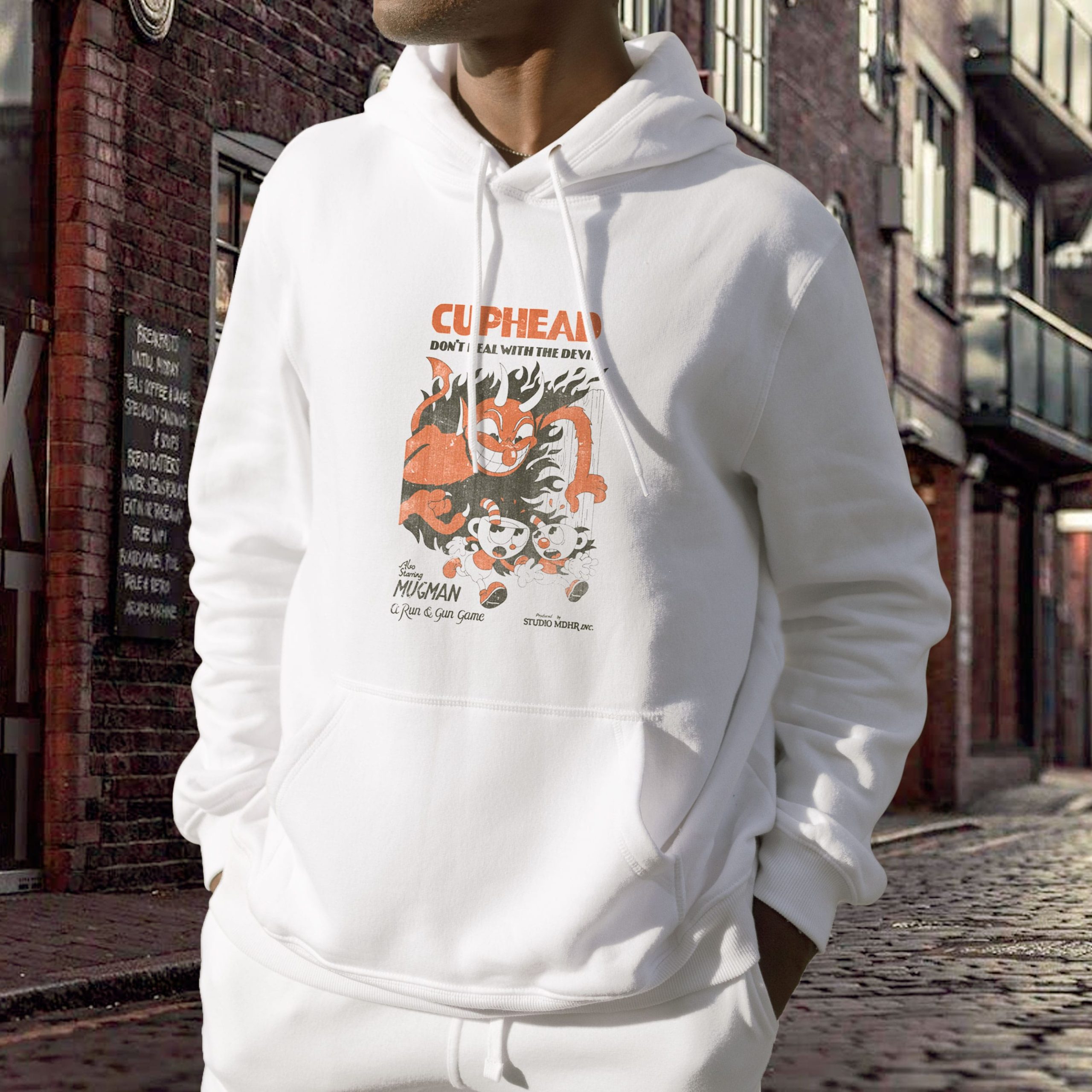 Cuphead Retro Devil Deal Trendy Hoodie Cuphead Retro Devil Deal Trendy Hoodie