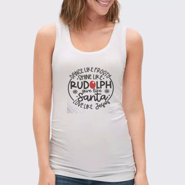 Dance Like Frosty Shine Like Rudolph Give Like Santa Gym Christmas Tank Top