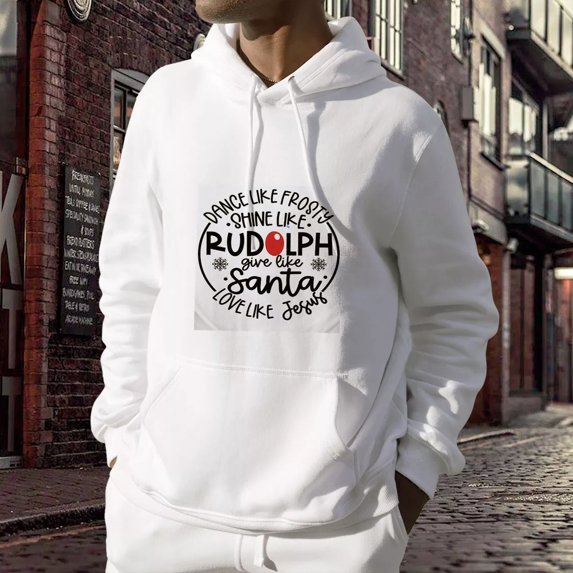 Dance Like Frosty Shine Like Rudolph Give Like Santa Ugly Christmas Hoodie Dance Like Frosty Shine Like Rudolph Give Like Santa Ugly Christmas Hoodie