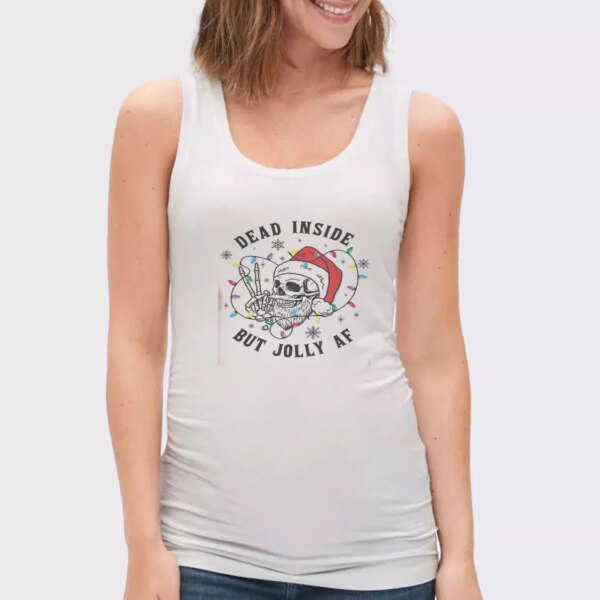 Dead Inside But Jolly Af Gym Christmas Tank Top