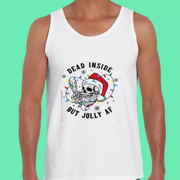 Dead Inside But Jolly Af Gym Christmas Tank Top