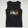 Dinosaur Rhino Reading Graphic Tank Top