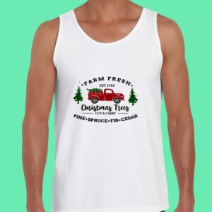 Farm Fresh Christmas Trees Truck Gym Christmas Tank Top 3