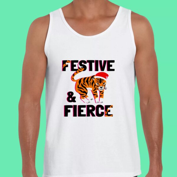 Festive And Fierce Gym Christmas Tank Top