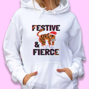 Festive And Fierce Ugly Christmas Hoodie