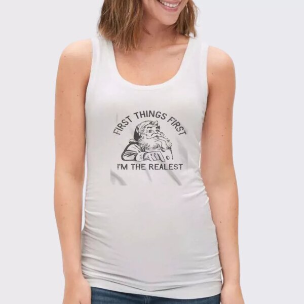 First Things First I’m The Realest Santa Gym Christmas Tank Top