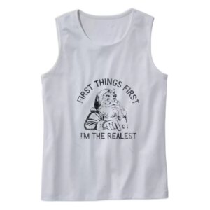 First Things First Im The Realest Santa Gym Christmas Tank Top 4