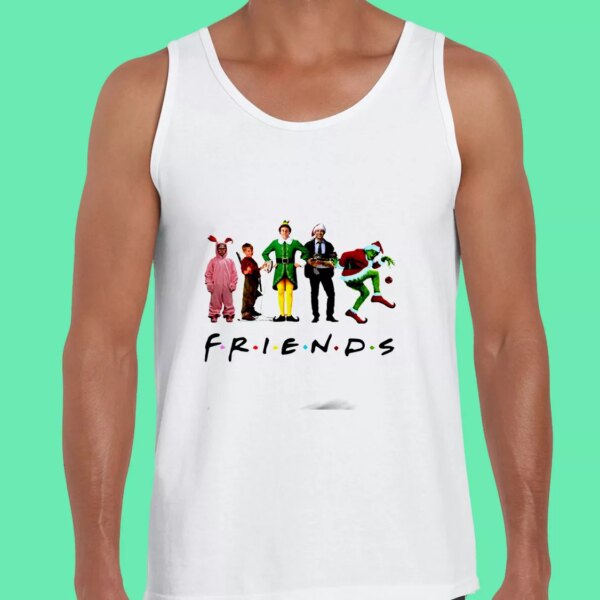 Friends Christmas Movie Watching Gym Christmas Tank Top