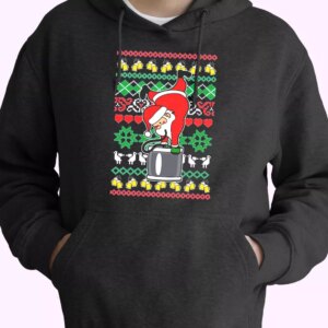 Funny Santa Claus Keg Stand Hoodie Xmas Outfits