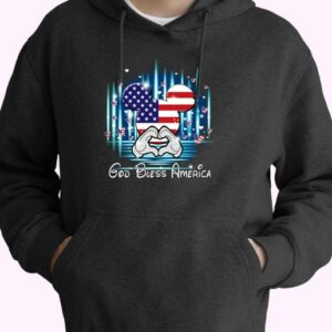 God Bless America Flag 4th of July 70s Basic Hoodie