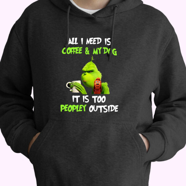 Grinch All I Need Is Coffee 70s Basic Hoodie