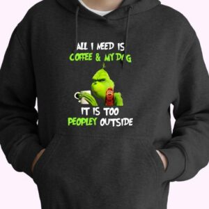 Grinch All I Need Is Coffee 70s Basic Hoodie