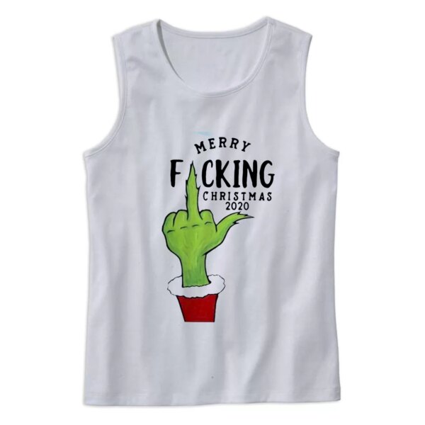 Grinch Hand Merry Fucking Christmas Gym Christmas Tank Top