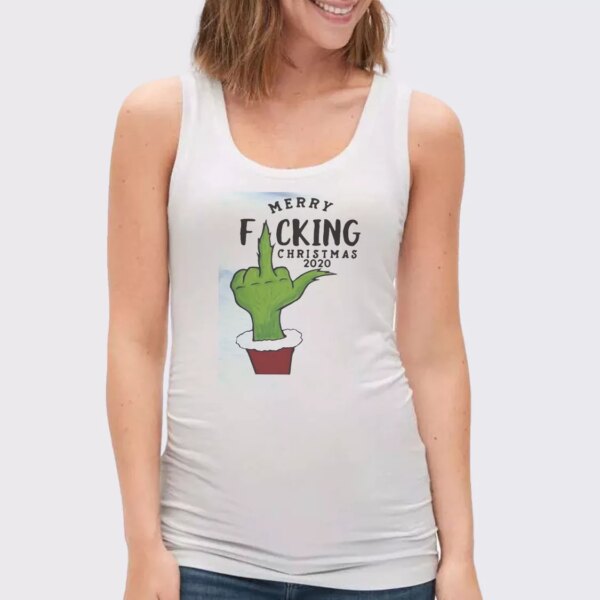 Grinch Hand Merry Fucking Christmas Gym Christmas Tank Top
