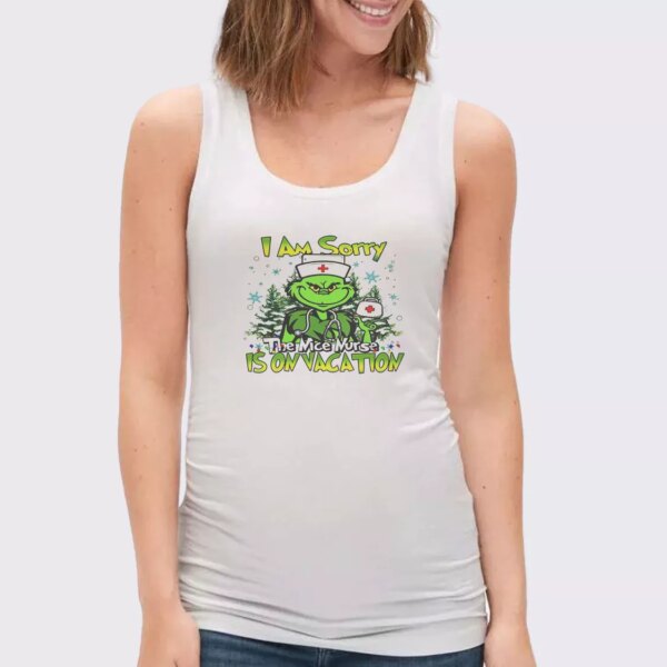 Grinch I Am Sorry The Nice Nurse Is On Vacation Gym Christmas Tank Top