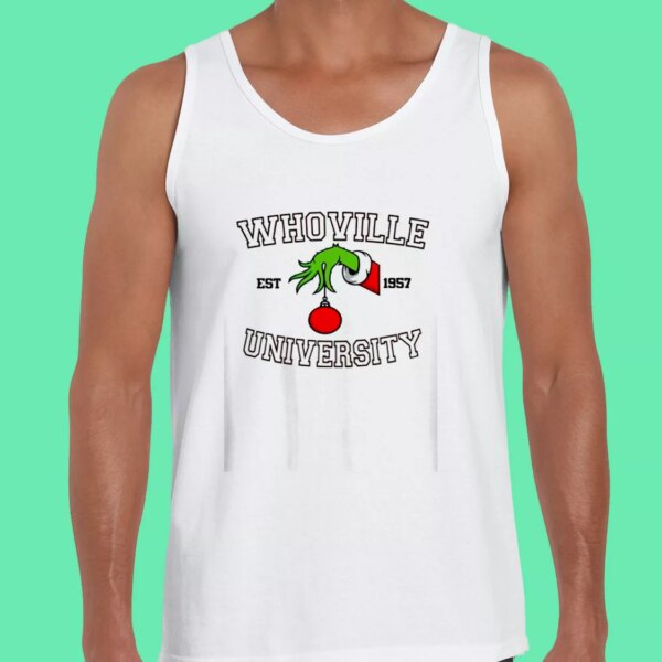 Grinch Whoville University Est 1957 Gym Christmas Tank Top