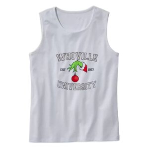 Grinch Whoville University Est 1957 Gym Christmas Tank Top 4