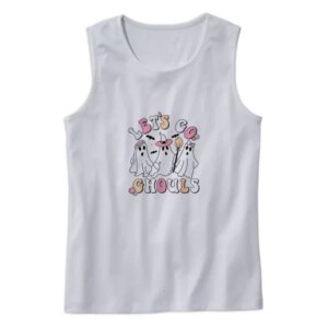 Groovy Lets Go Ghouls Halloween Ghost Summer Tank Top 4
