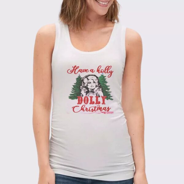 Have A Holly Dolly Parton Christmas Gym Christmas Tank Top
