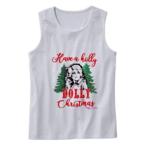 Have A Holly Dolly Parton Christmas Gym Christmas Tank Top 4