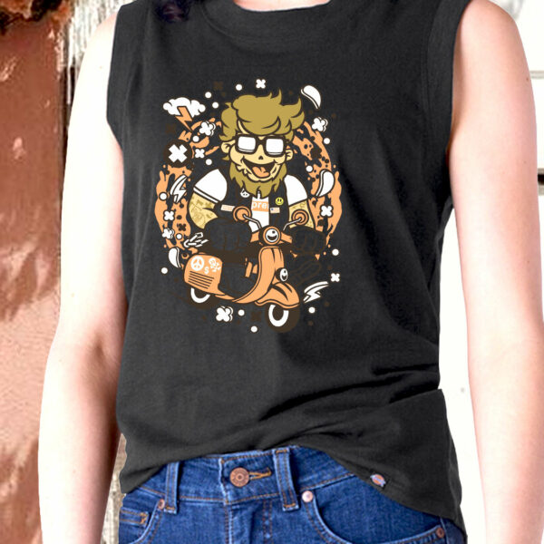 Hipster Scooterist Graphic Tank Top