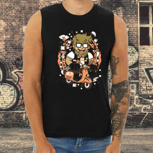 Hipster Scooterist Graphic Tank Top