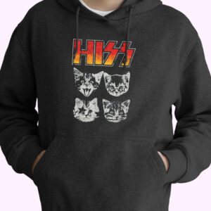Hiss Cat Funny Cats Kittens Rock Funny Hoodie Streetwear