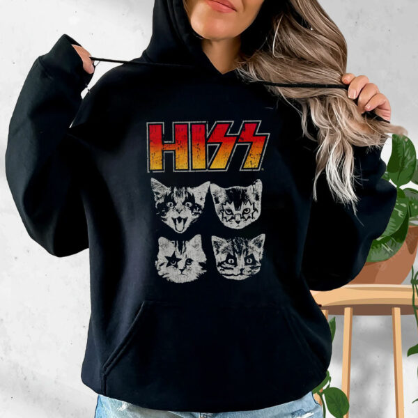 Hiss Cat Funny Cats Kittens Rock Funny Hoodie Streetwear