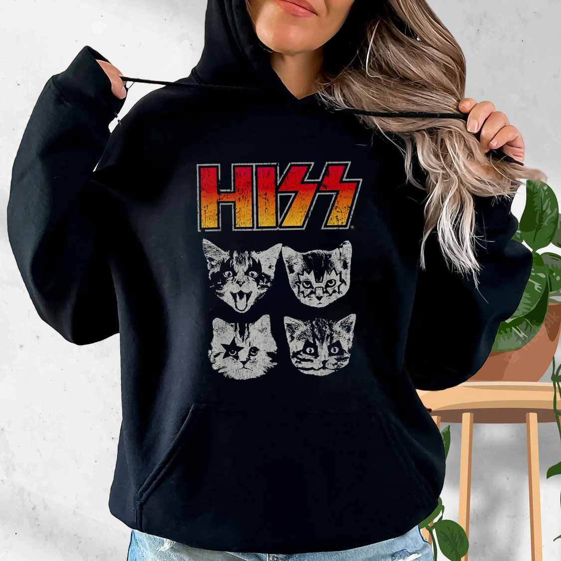 Hiss Cat Funny Cats Kittens Rock Funny Hoodie Streetwear Hiss Cat Funny Cats Kittens Rock Funny Hoodie Streetwear