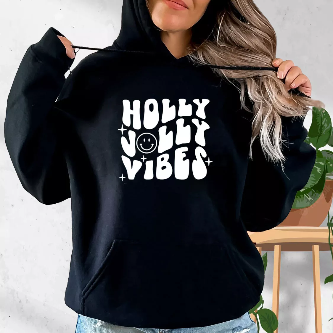 Holly Jolly Vibes Hoodie Xmas Outfits Holly Jolly Vibes Hoodie Xmas Outfits