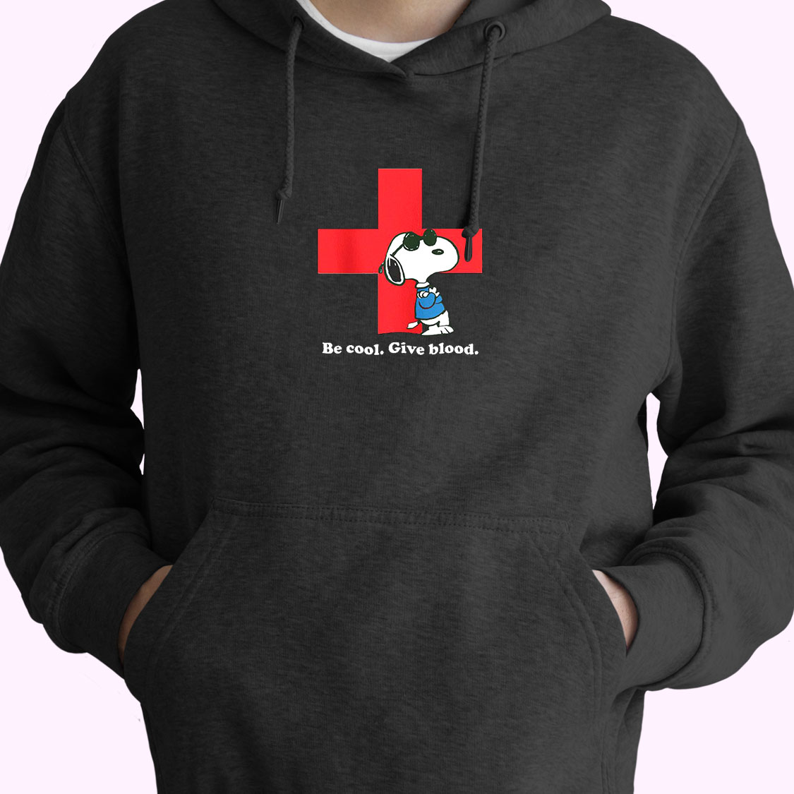 Hoodie Red Cross Snoopy Shirt Be Cool Give Blood 90s Style Hoodie Red Cross Snoopy Shirt Be Cool Give Blood 90s Style