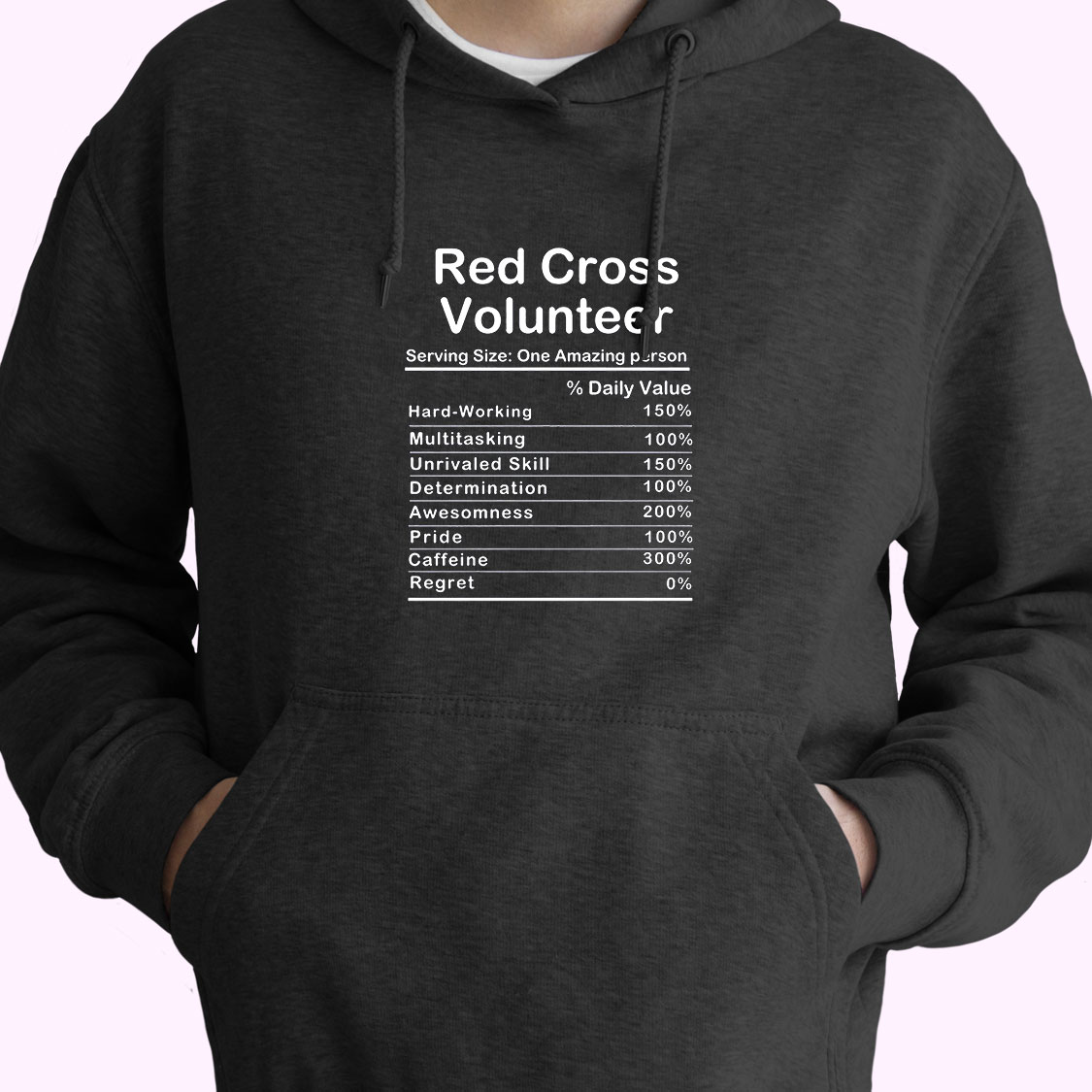 Hoodie Red Cross Volunteer Nutrition Facts 90s Style Hoodie Red Cross Volunteer Nutrition Facts 90s Style