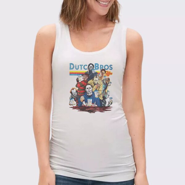 Horror Movies Characters at Dutch Bros Coffee Summer Tank Top