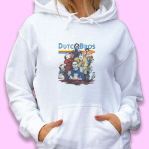 Horror Movies Characters at Dutch Bros Coffee Trendy Hoodie