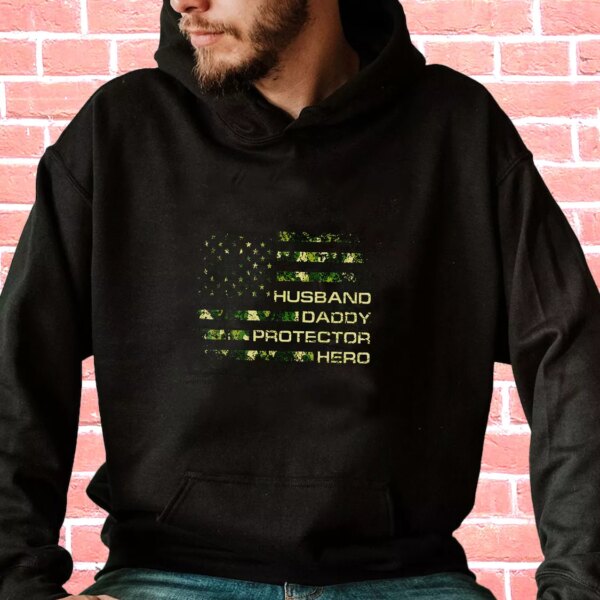 Husband Daddy Protector Hero Old Hoodie Veterans Day