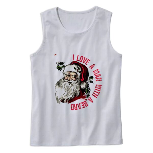 I Love A Man With A Beard Like Santa Gym Christmas Tank Top