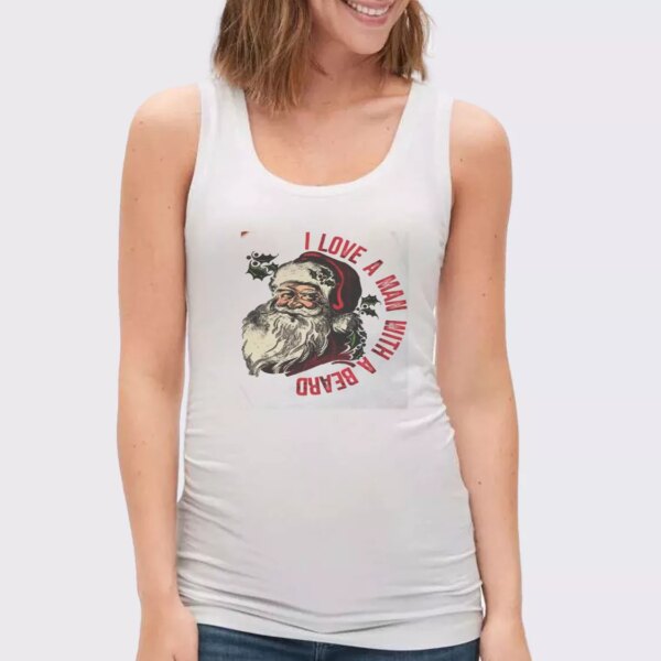 I Love A Man With A Beard Like Santa Gym Christmas Tank Top